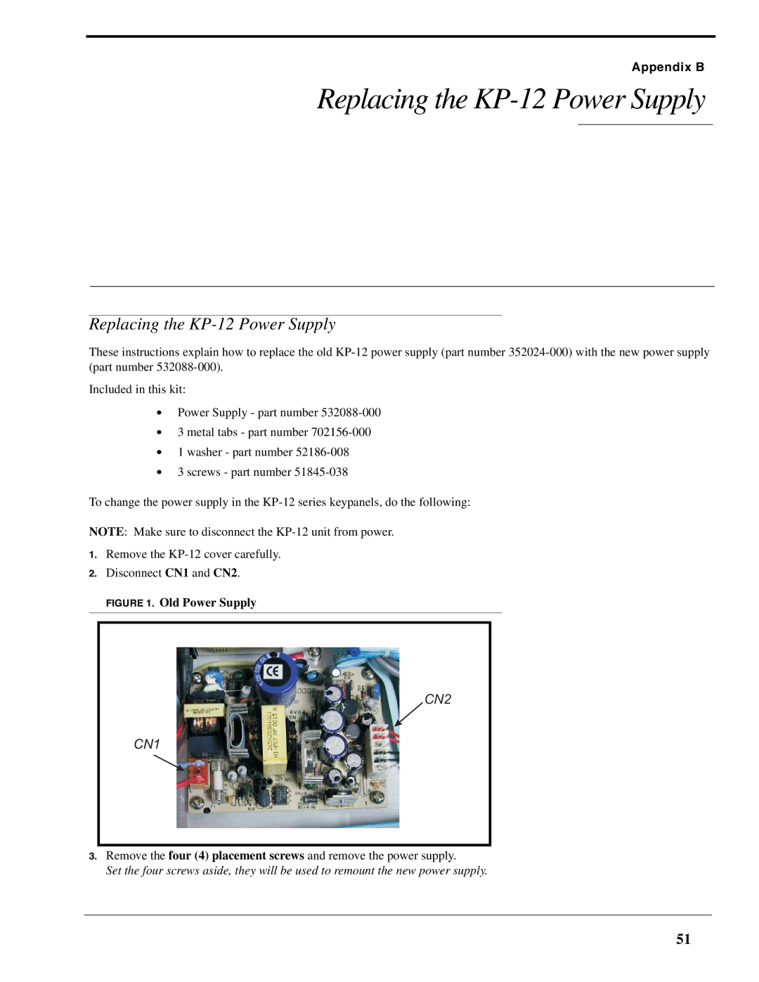 RTS DKP-8 manual Replacing the KP-12 Power Supply 