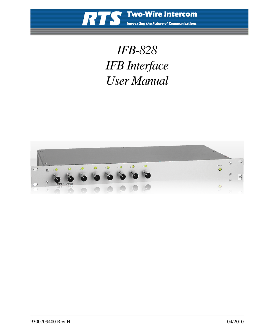 RTS user manual IFB-828 IFB Interface 