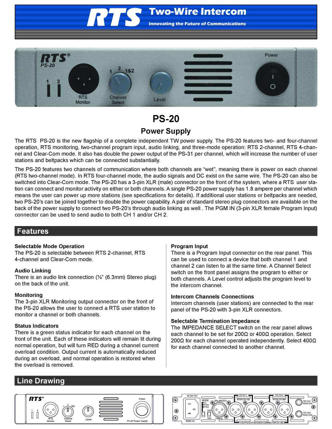 RTS PS-20 manual 