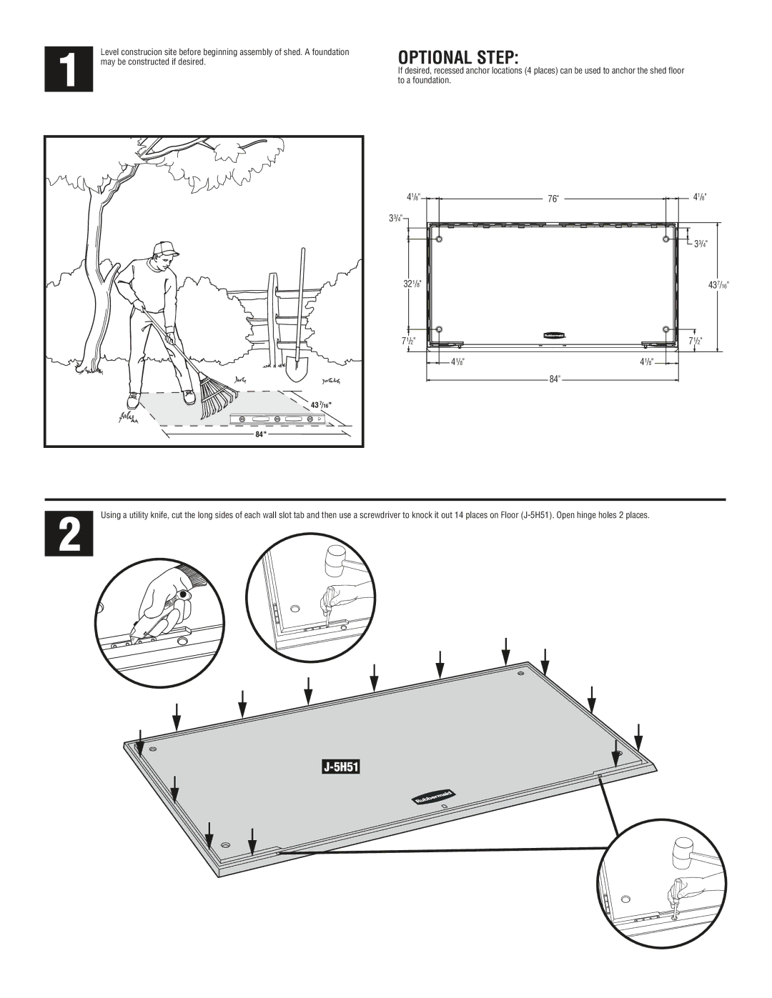 Rubbermaid 1S85 manual Optional Step 