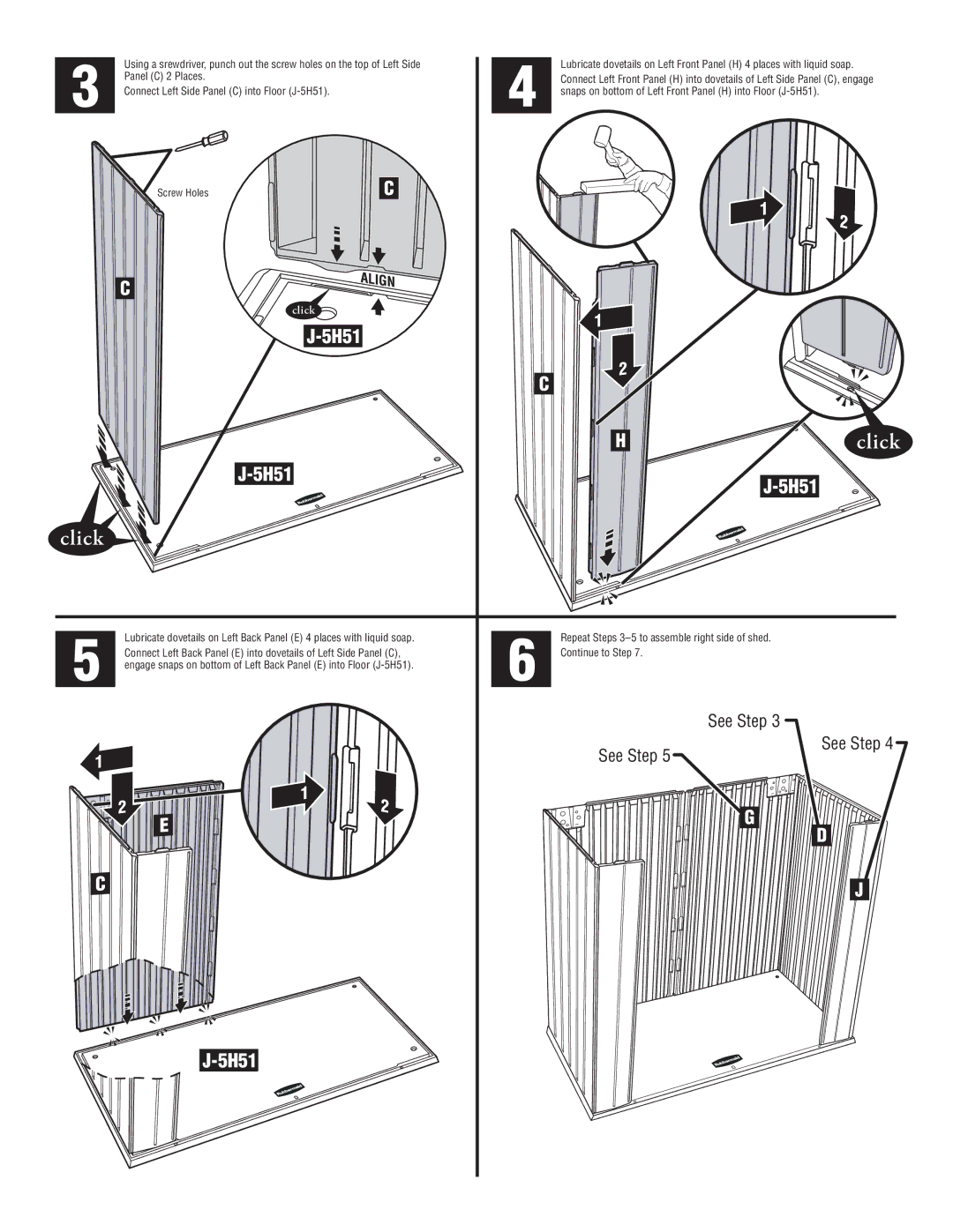 Rubbermaid 1S85 manual Click 