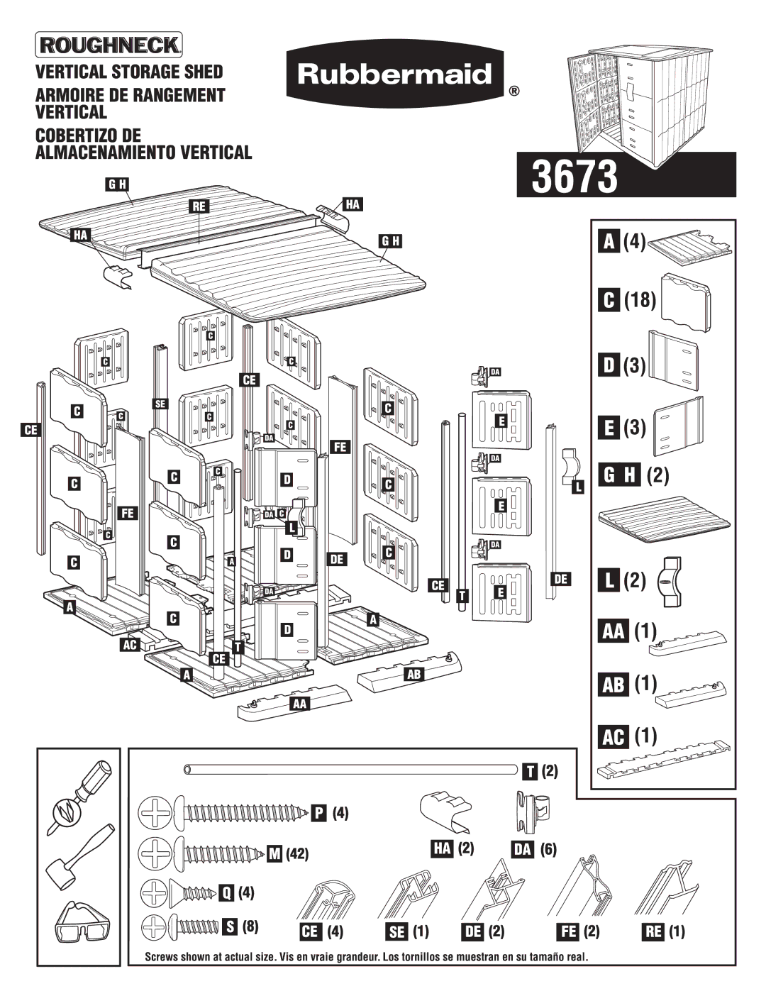 Rubbermaid 3673 manual 