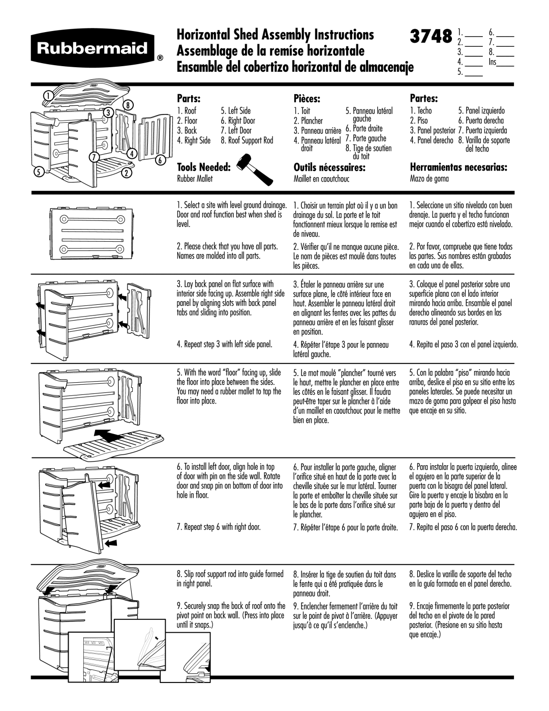 Rubbermaid 3746 manual 