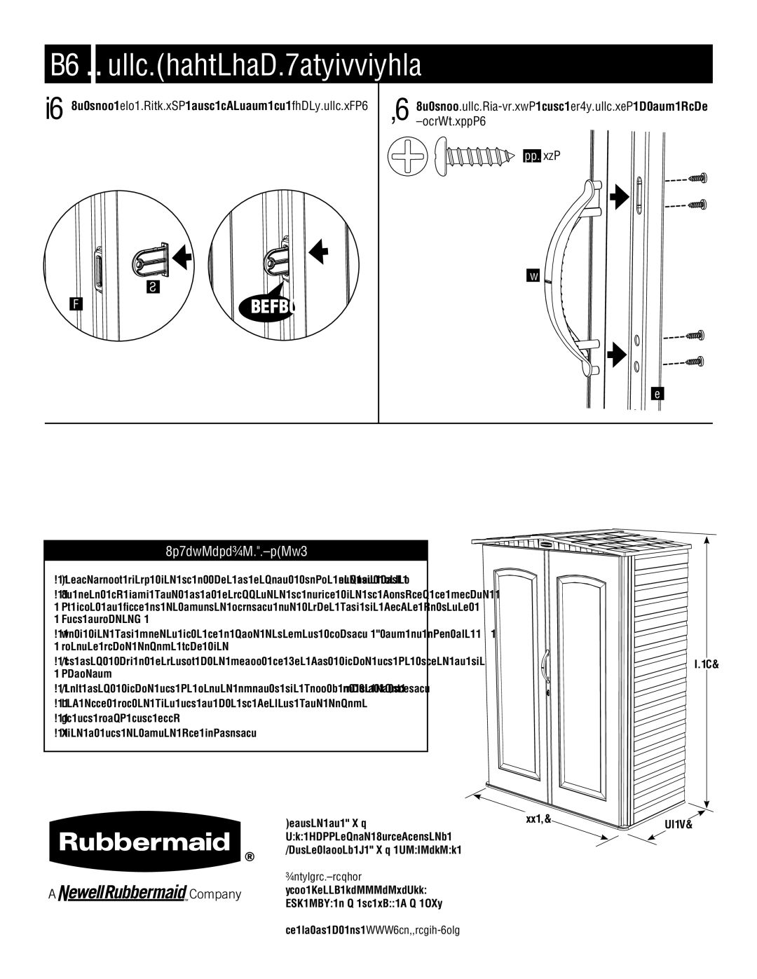 Rubbermaid 5L10 instruction manual Door Finishing Installation, Click 