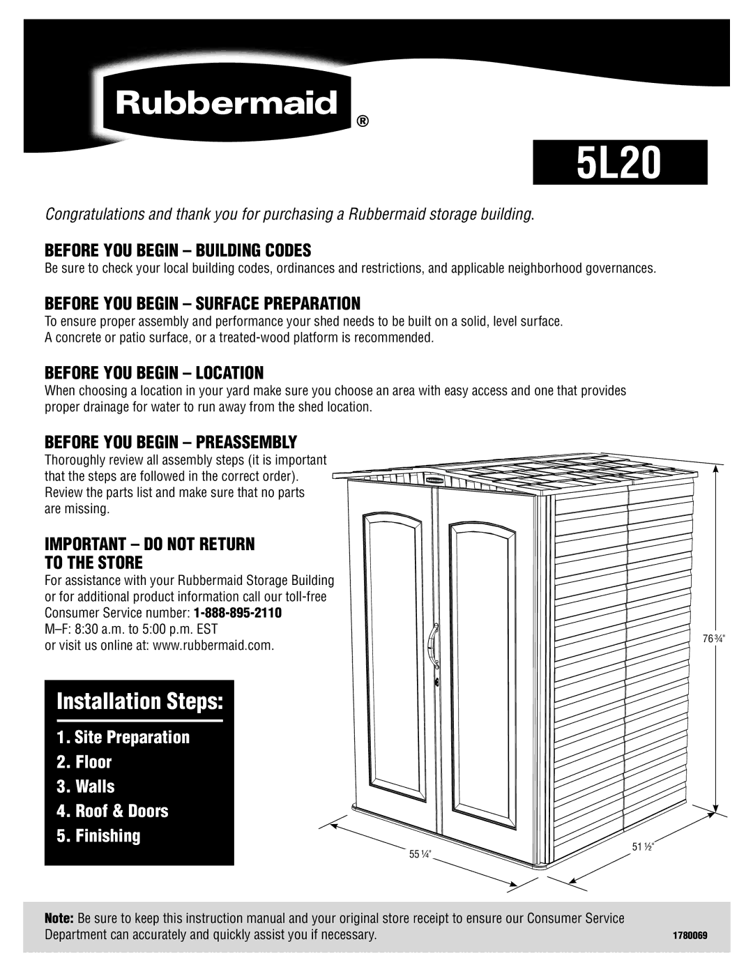 Rubbermaid 5L20 instruction manual 