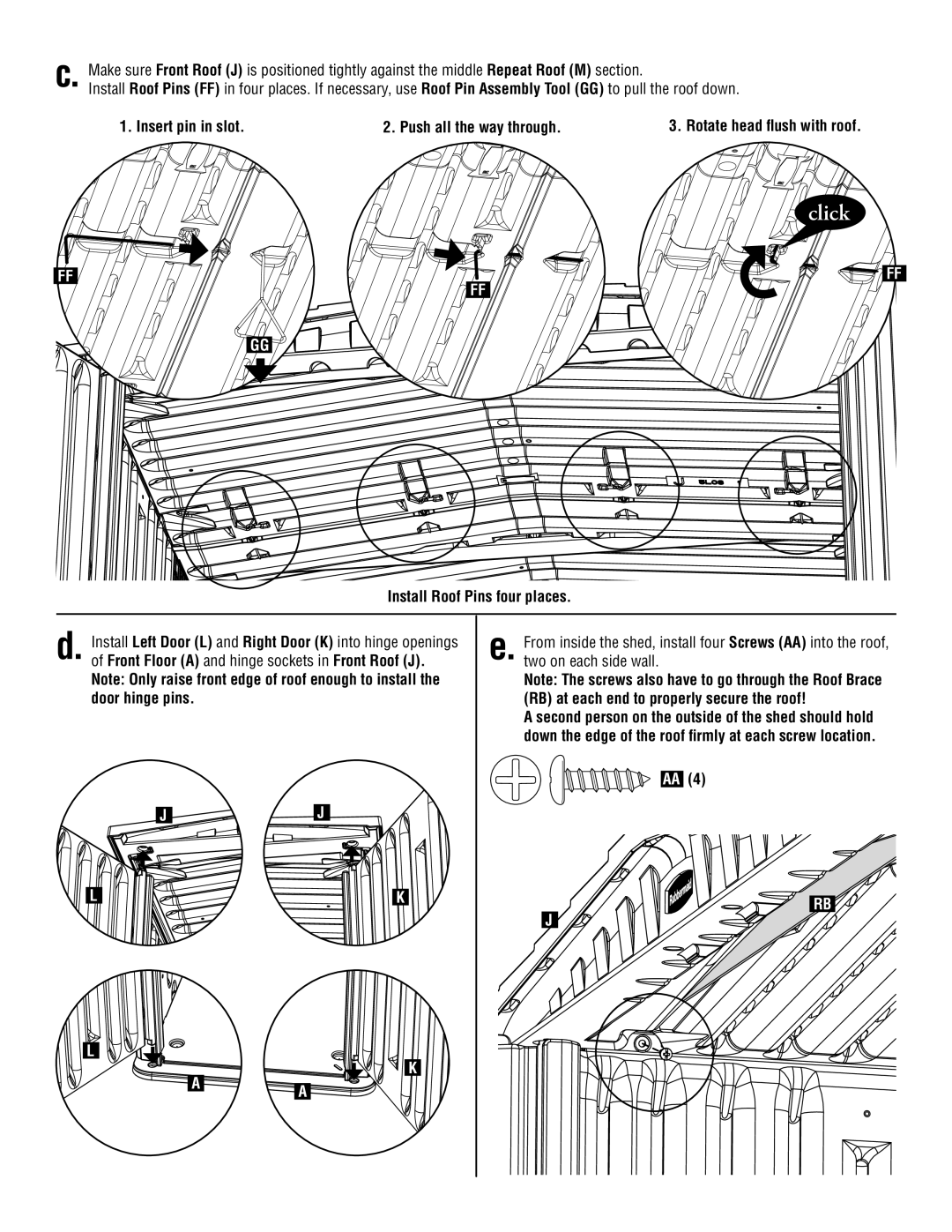 Rubbermaid 5L20 instruction manual Insert pin in slot 