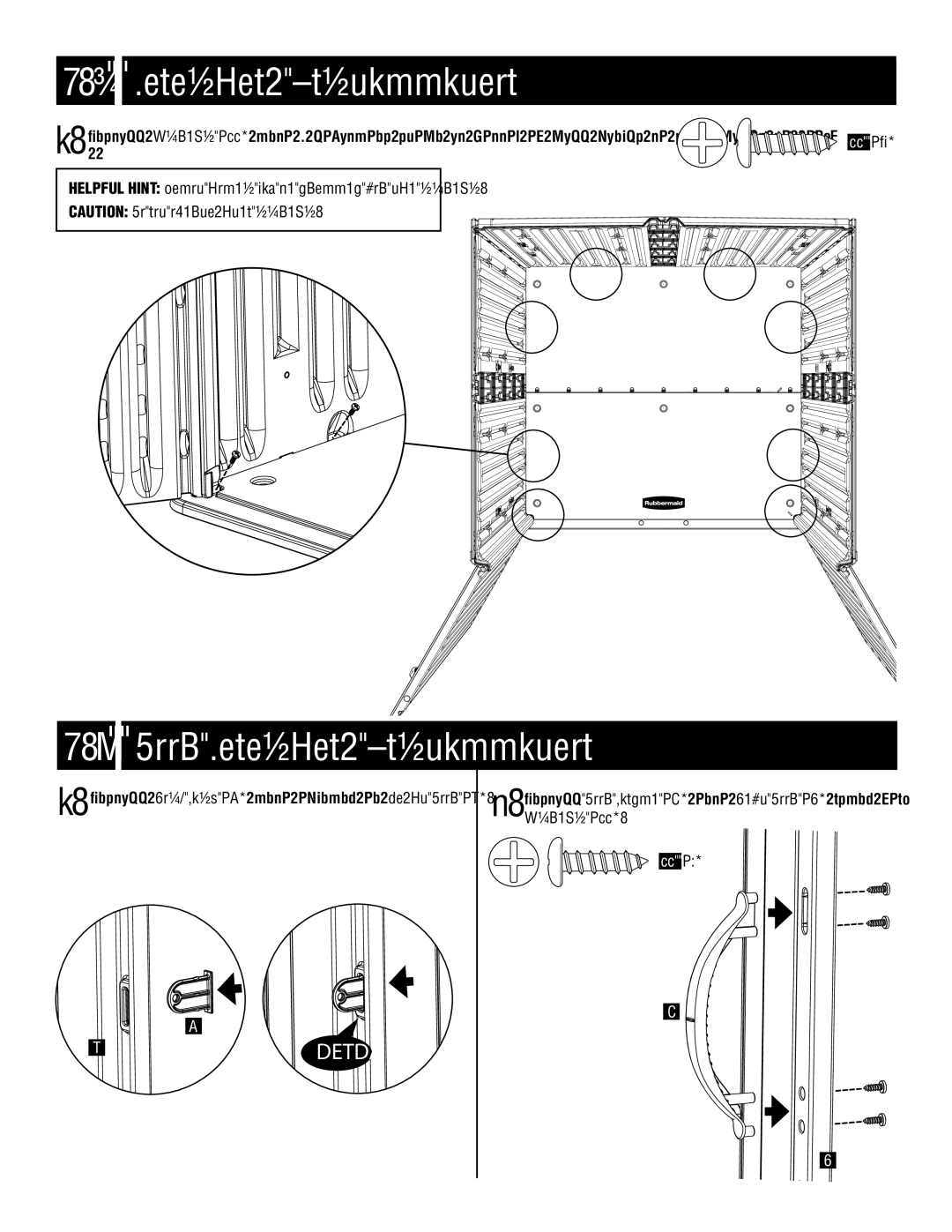 Rubbermaid 5L20 instruction manual Door Finishing Installation 