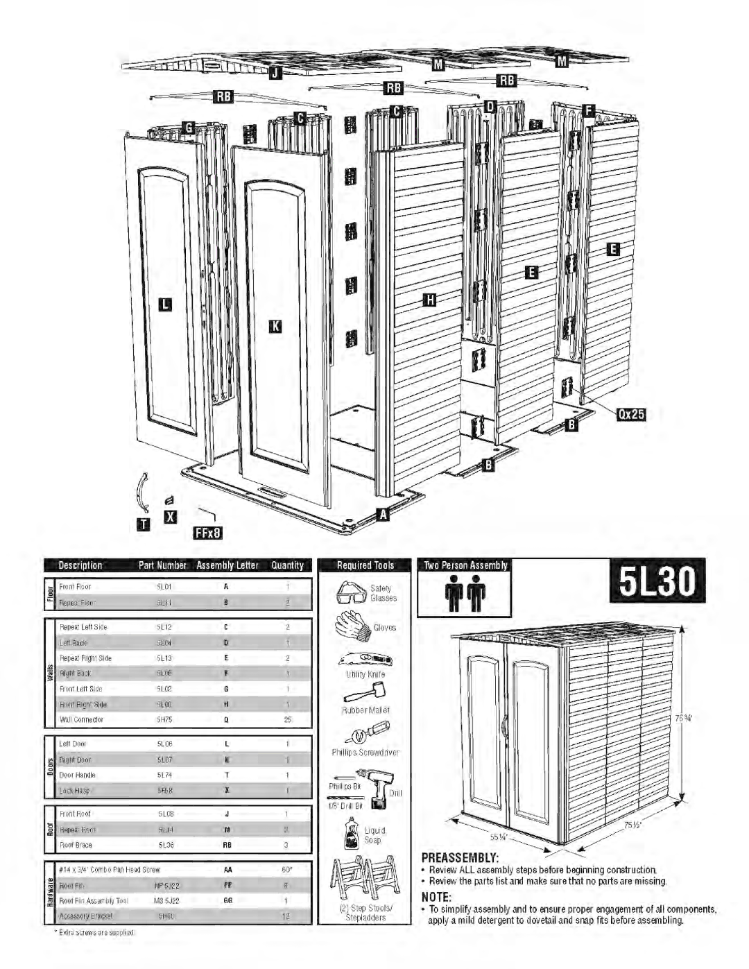 Rubbermaid 5L30 manual 