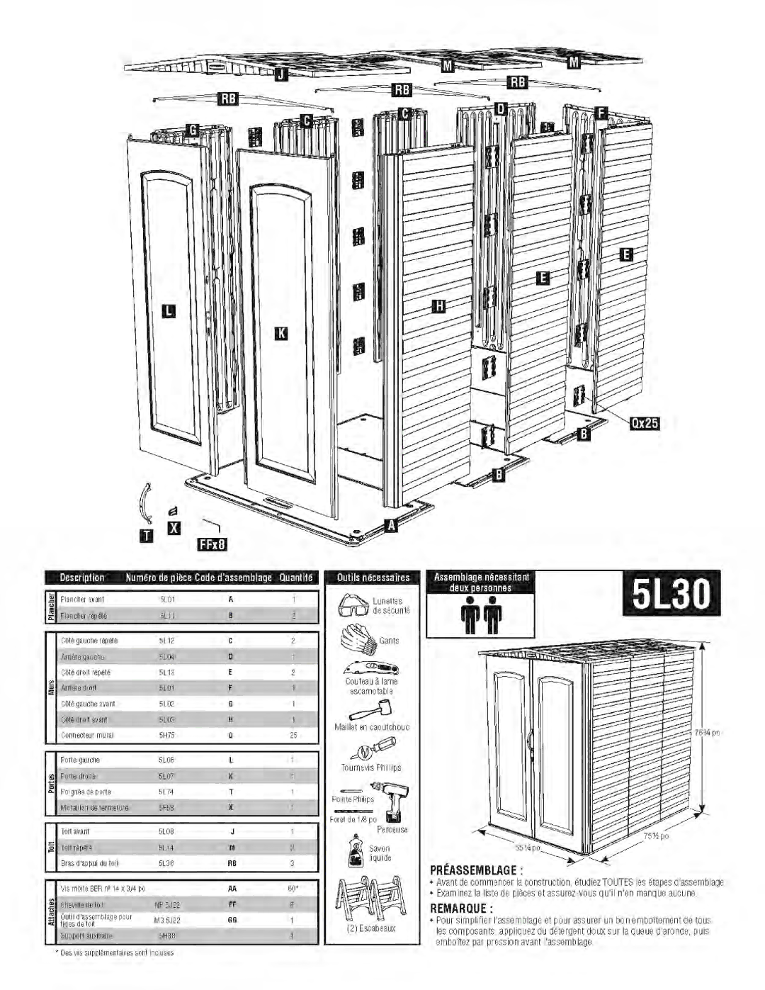 Rubbermaid 5L30 manual 