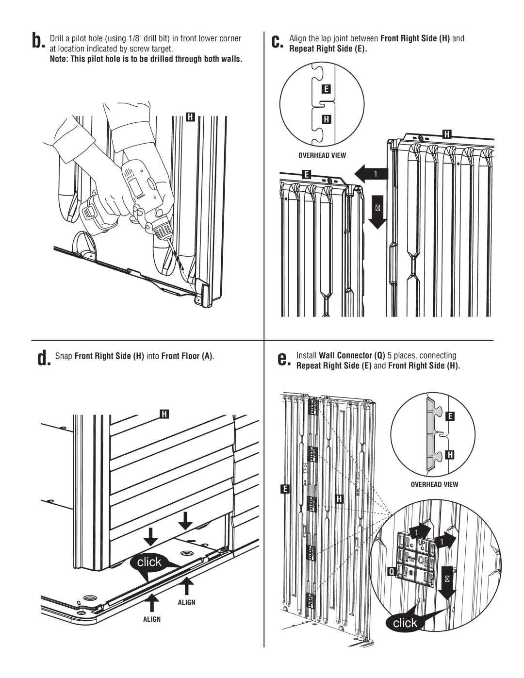 Rubbermaid P0-5L20-P0 instruction manual At location indicated by screw target 