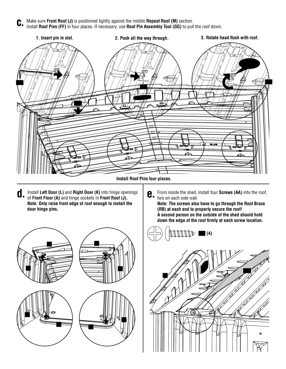 Rubbermaid P0-5L20-P0 instruction manual Insert pin in slot 