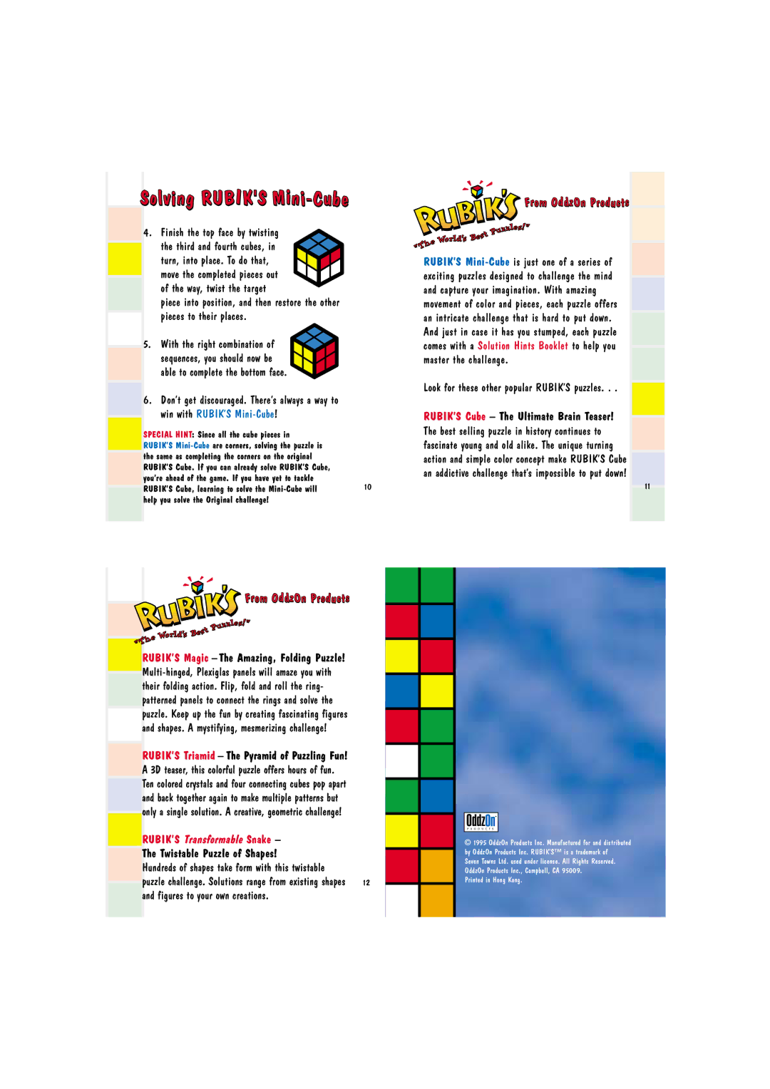 Rubik's T030-30000-02 manual Finish the top face by twisting, RUBIK’S Transformable Snake 