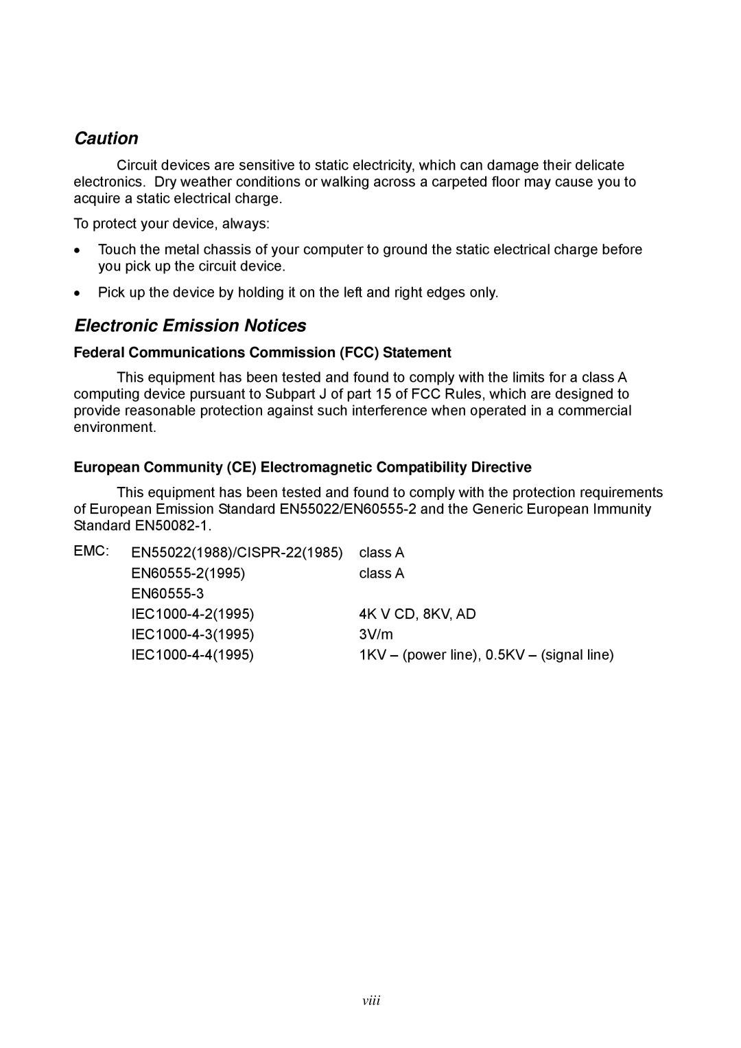 Ruby Tech GS-1224L manual Electronic Emission Notices, Federal Communications Commission FCC Statement 