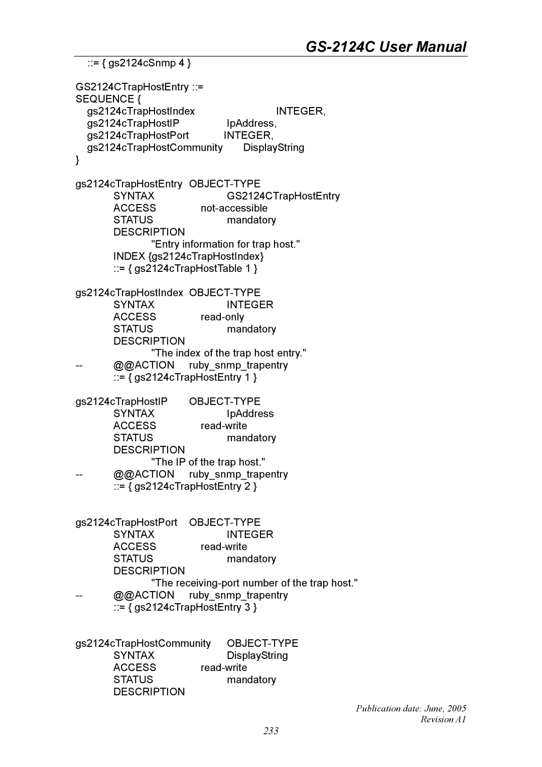 Ruby Tech GS-2124C manual Sequence, Syntax Integer Access 