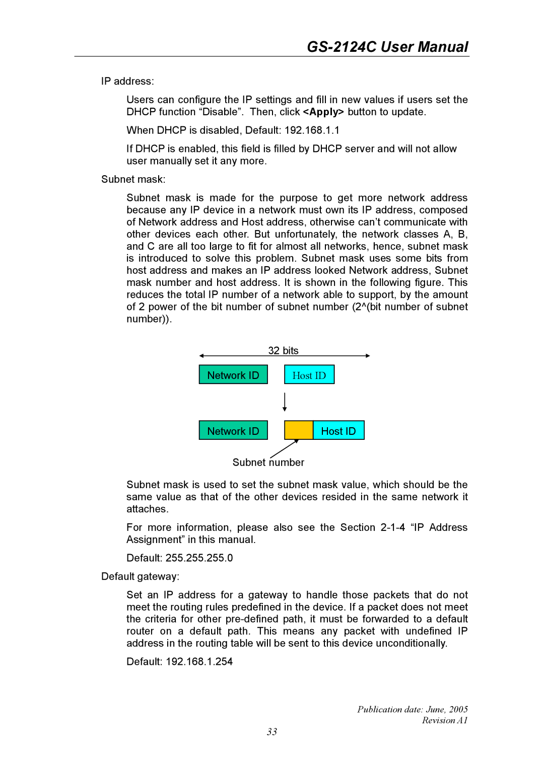 Ruby Tech GS-2124C manual Publication date June Revision A1 