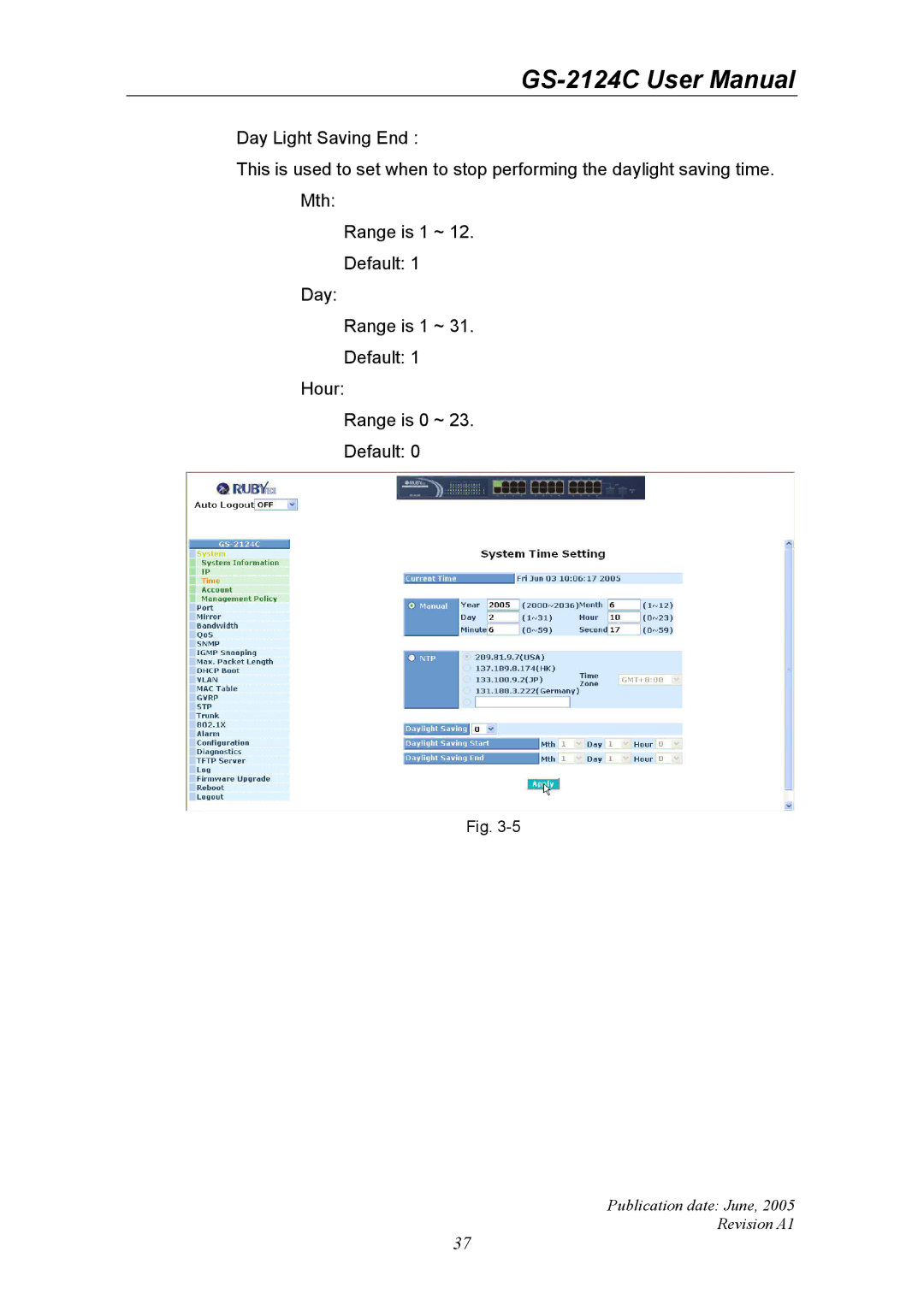 Ruby Tech GS-2124C manual Publication date June Revision A1 