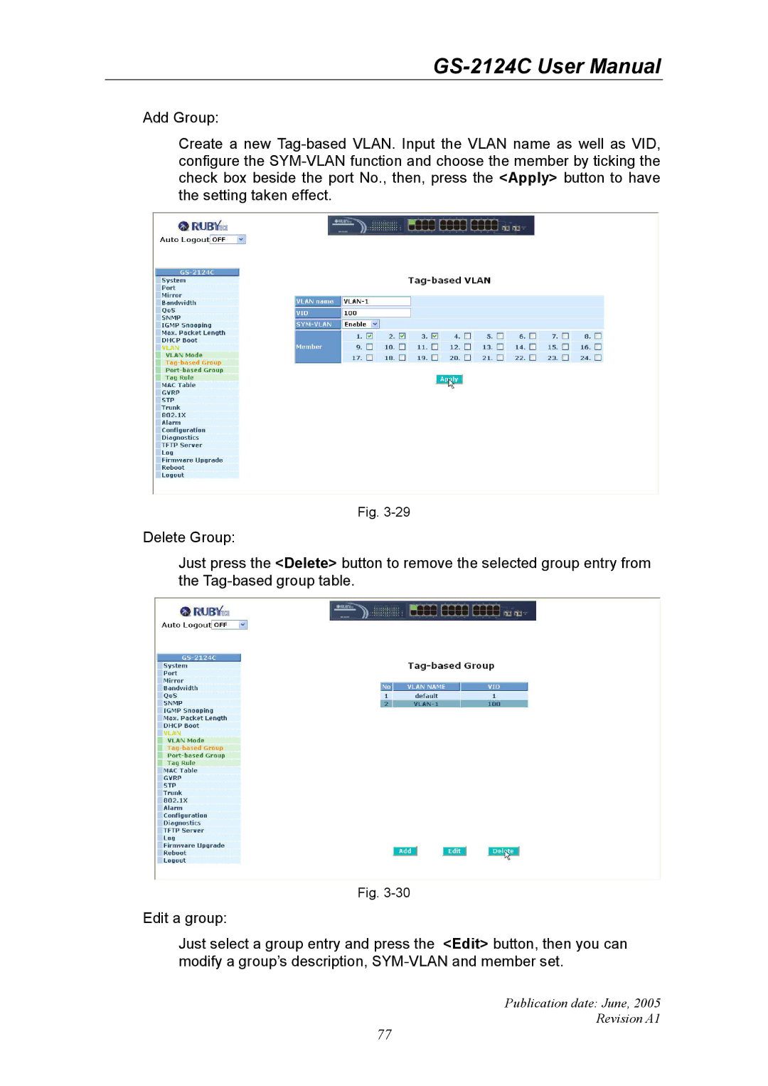 Ruby Tech GS-2124C manual Publication date June Revision A1 