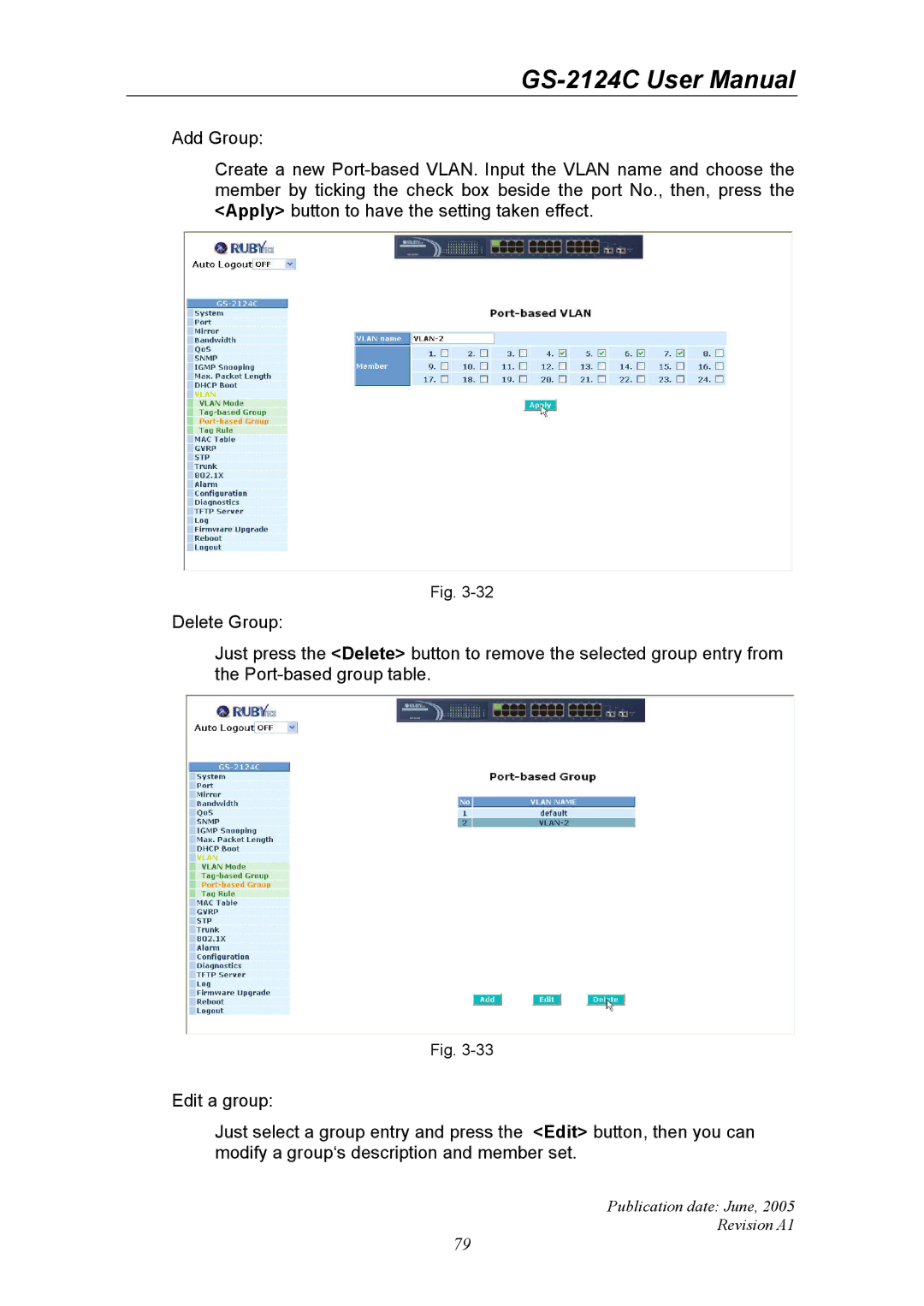 Ruby Tech GS-2124C manual Publication date June Revision A1 