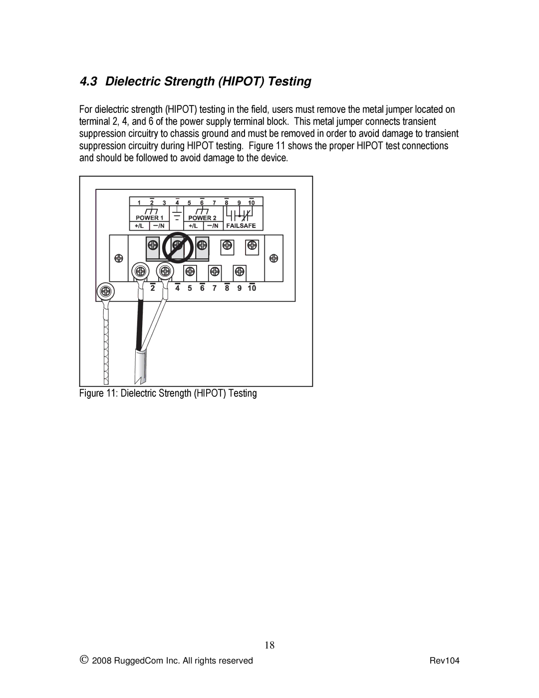 Rugged Outback RS416 manual Dielectric Strength Hipot Testing 