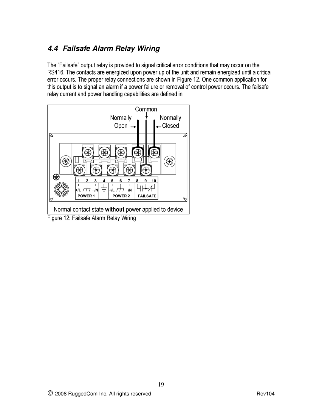 Rugged Outback RS416 manual Failsafe Alarm Relay Wiring 