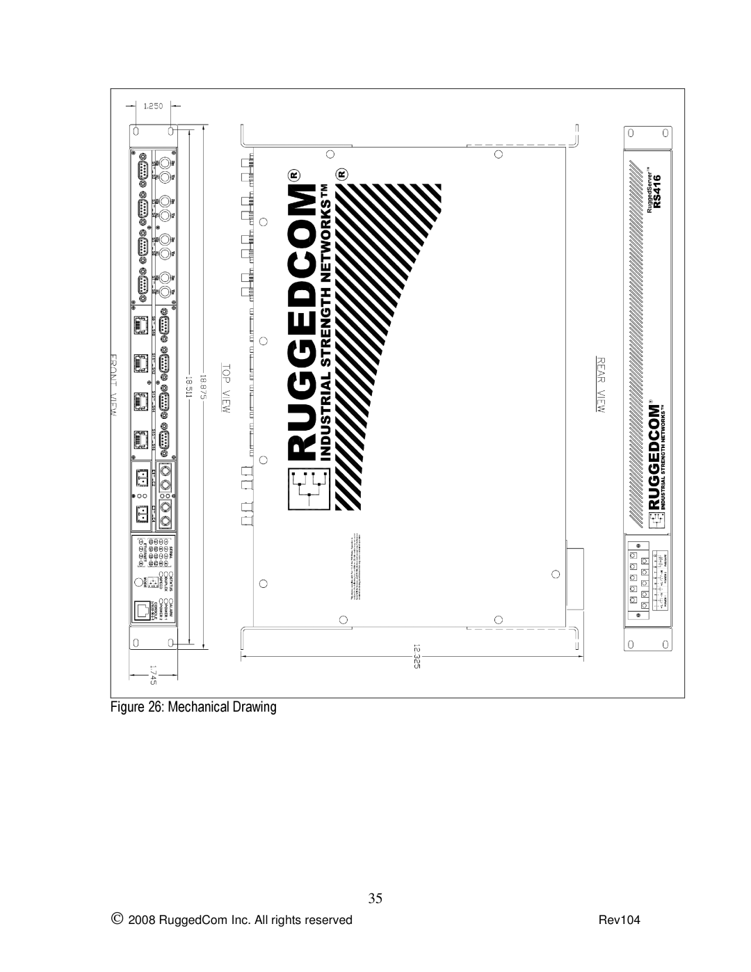 Rugged Outback RS416 manual Mechanical Drawing 