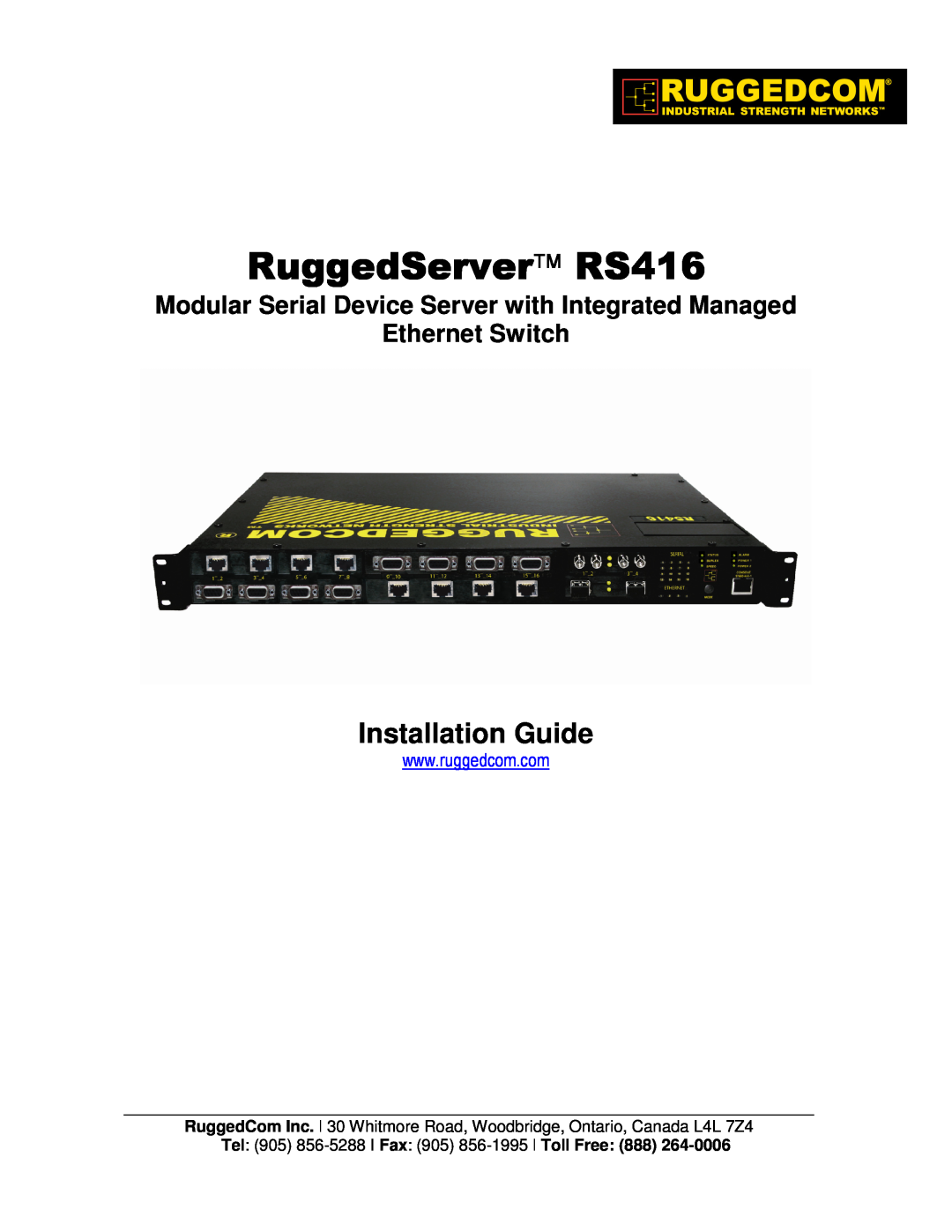Rugged Outback manual Modular Serial Device Server with Integrated Managed Ethernet Switch, RuggedServer RS416 