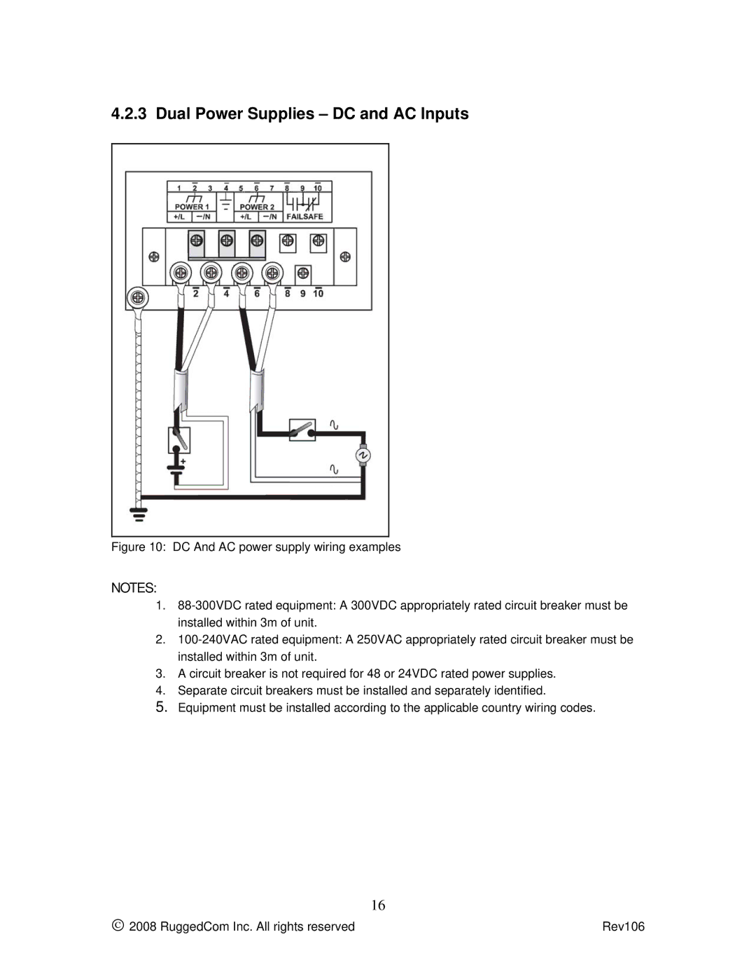 RuggedCom M2100 manual Dual Power Supplies DC and AC Inputs 