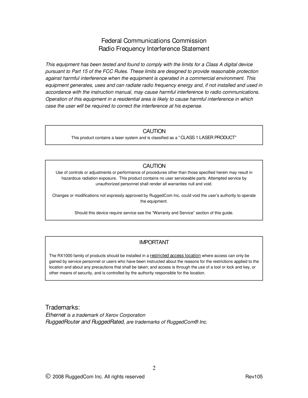 RuggedCom m2200 manual Trademarks 