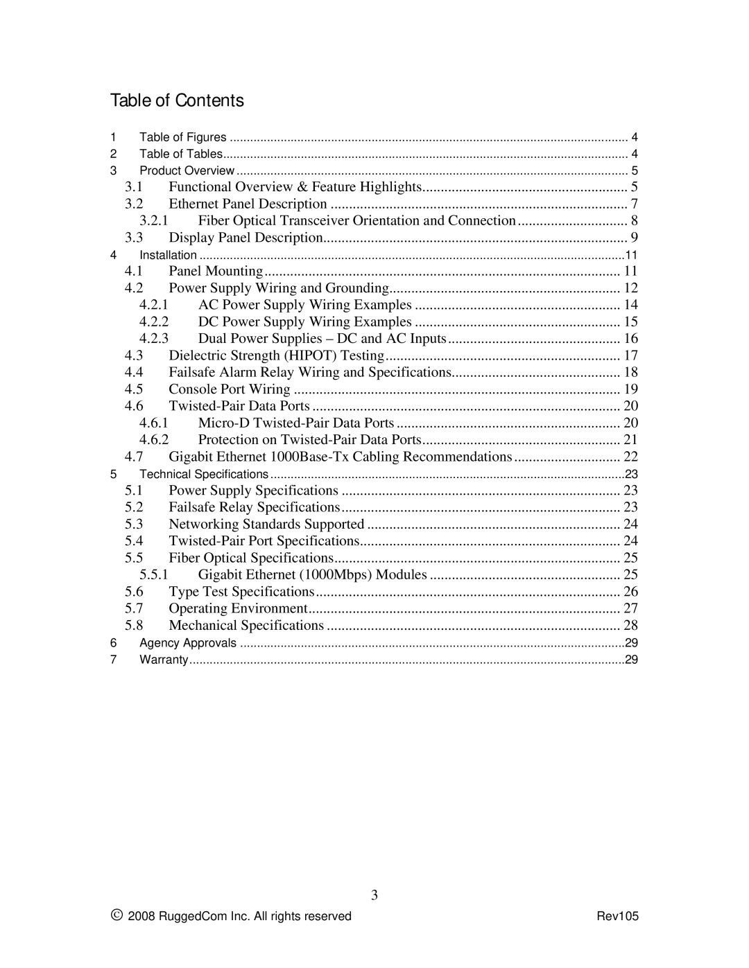 RuggedCom m2200 manual Table of Contents 