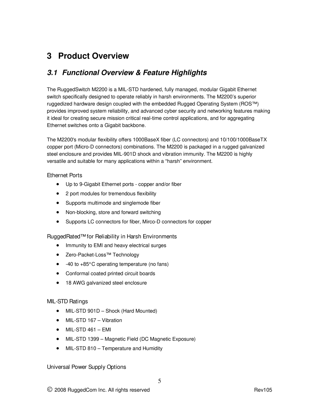 RuggedCom m2200 manual Product Overview, Functional Overview & Feature Highlights 