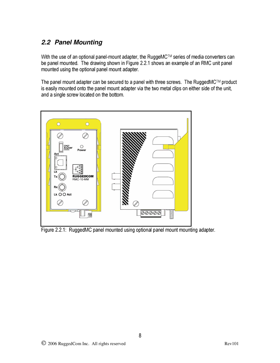 RuggedCom RMC40 manual Panel Mounting 