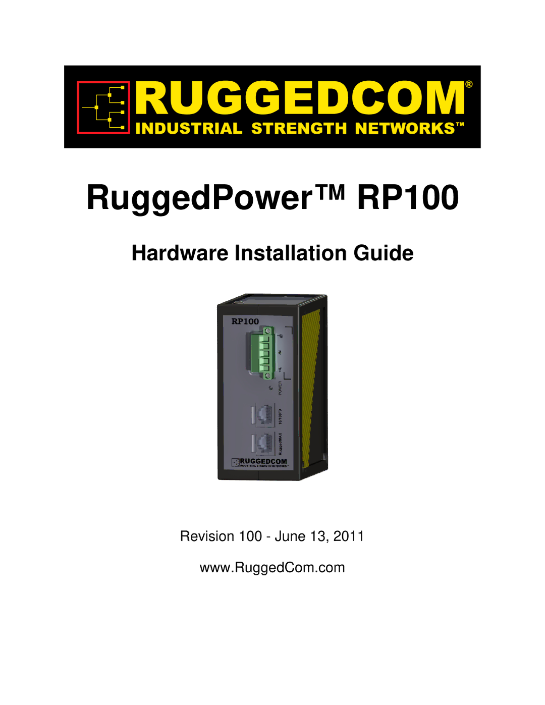 RuggedCom manual RuggedPower RP100 