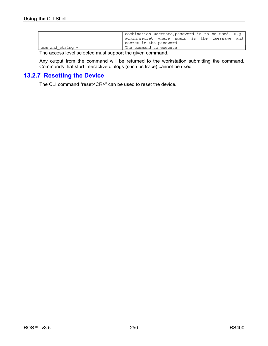 RuggedCom RS400 manual Resetting the Device 