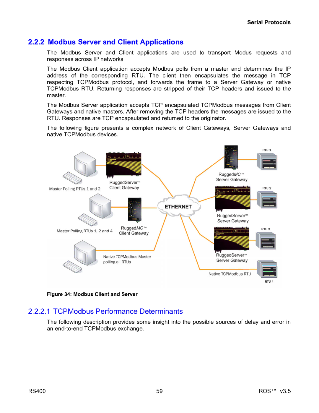 RuggedCom RS400 manual Modbus Server and Client Applications, TCPModbus Performance Determinants 