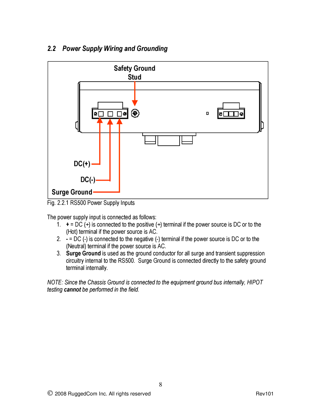 RuggedCom RS500 manual  2008 RuggedCom Inc. All rights reserved Rev101 