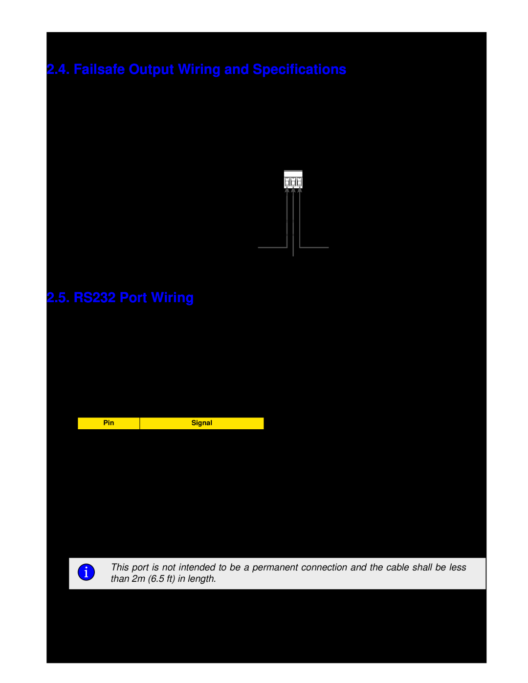 RuggedCom RS900GP manual Failsafe Output Wiring and Specifications, 2.5. RS232 Port Wiring, 7. Failsafe Output Relay 