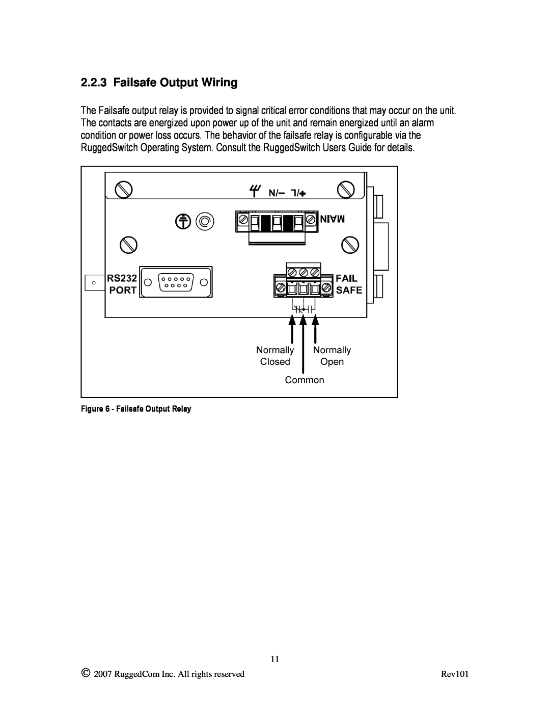 RuggedCom RS900L manual Failsafe Output Wiring 