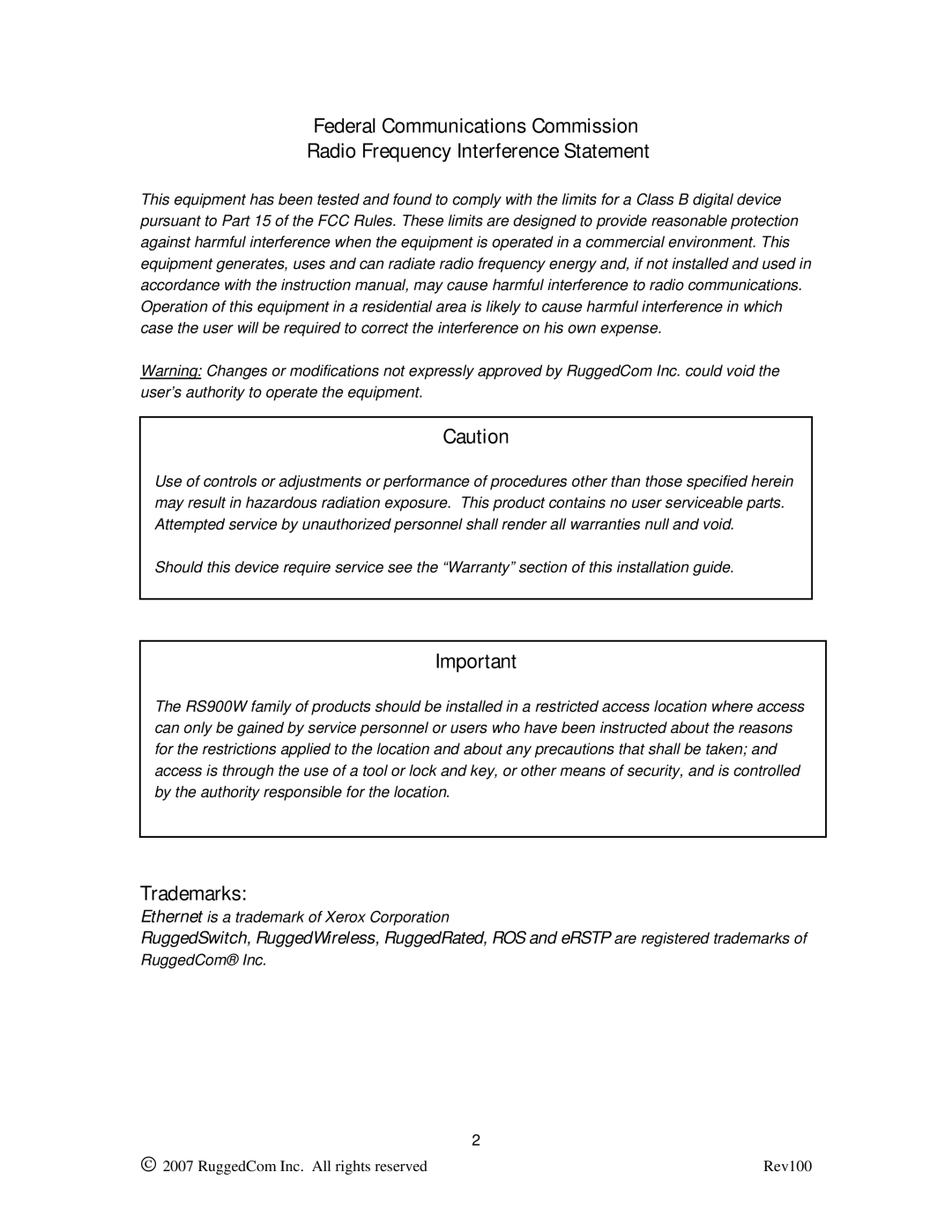 RuggedCom RS900W manual Trademarks 