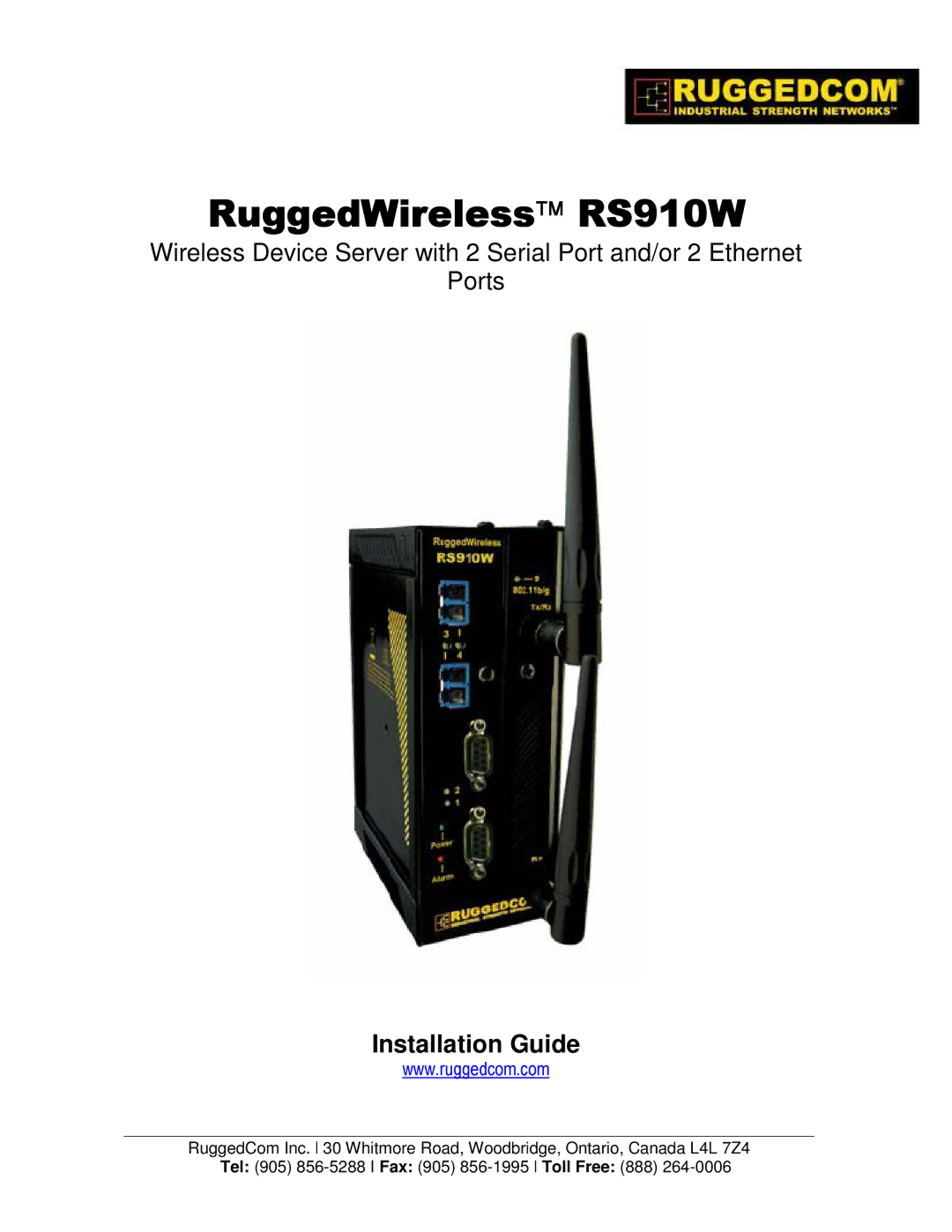 RuggedCom manual RuggedWireless RS910W, Installation Guide 