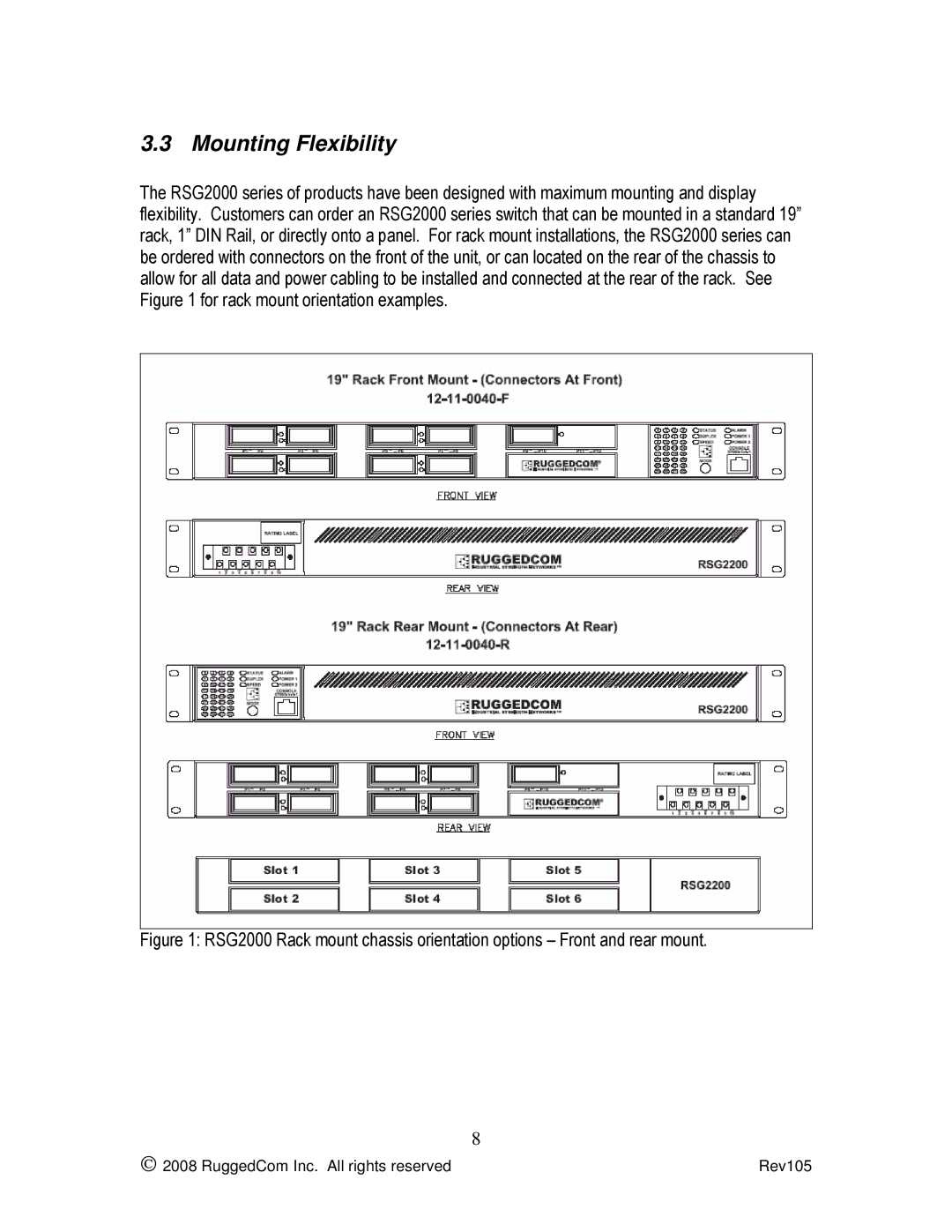 RuggedCom RSG2200 manual Mounting Flexibility 