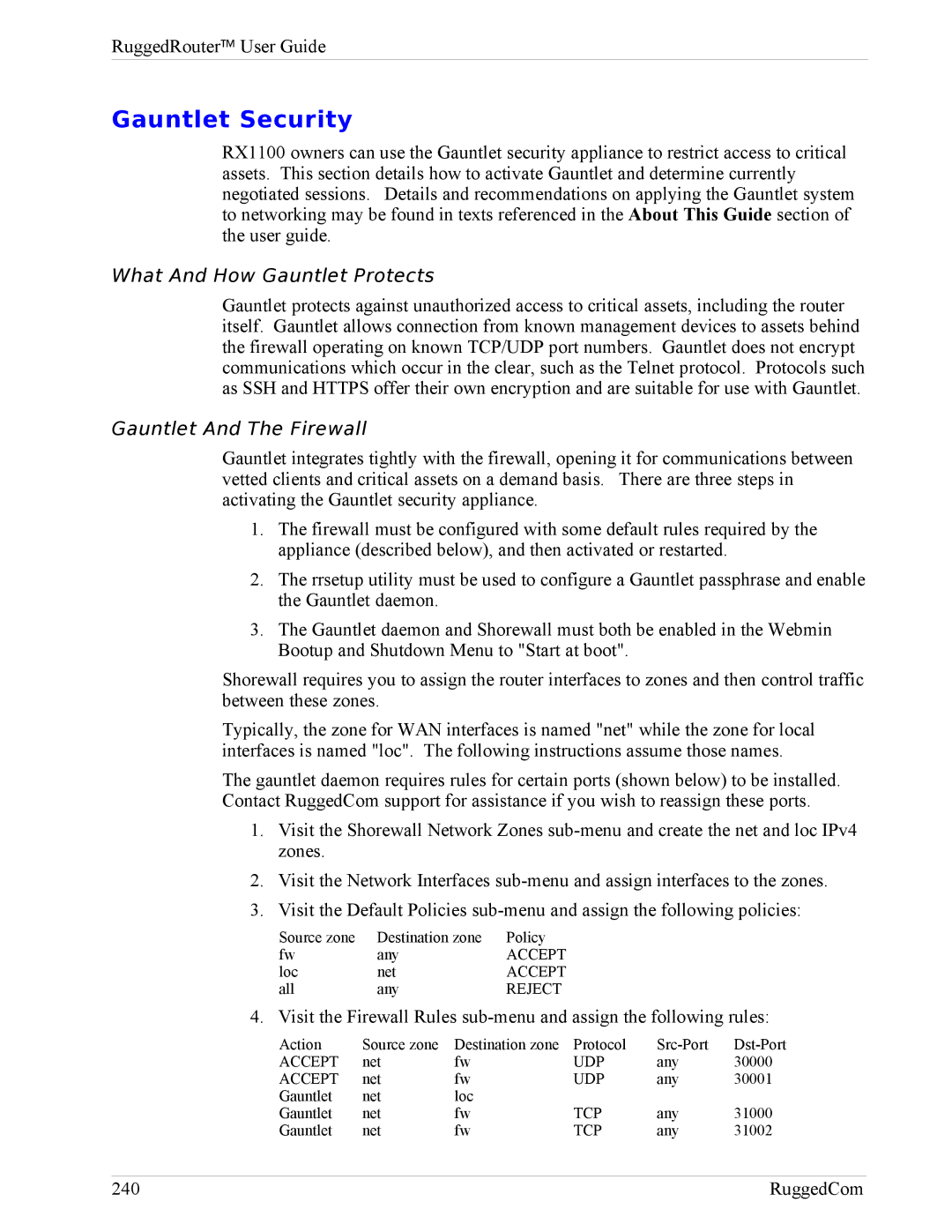 RuggedCom RX1000, RX1100 manual Gauntlet Security, What And How Gauntlet Protects, Gauntlet And The Firewall 