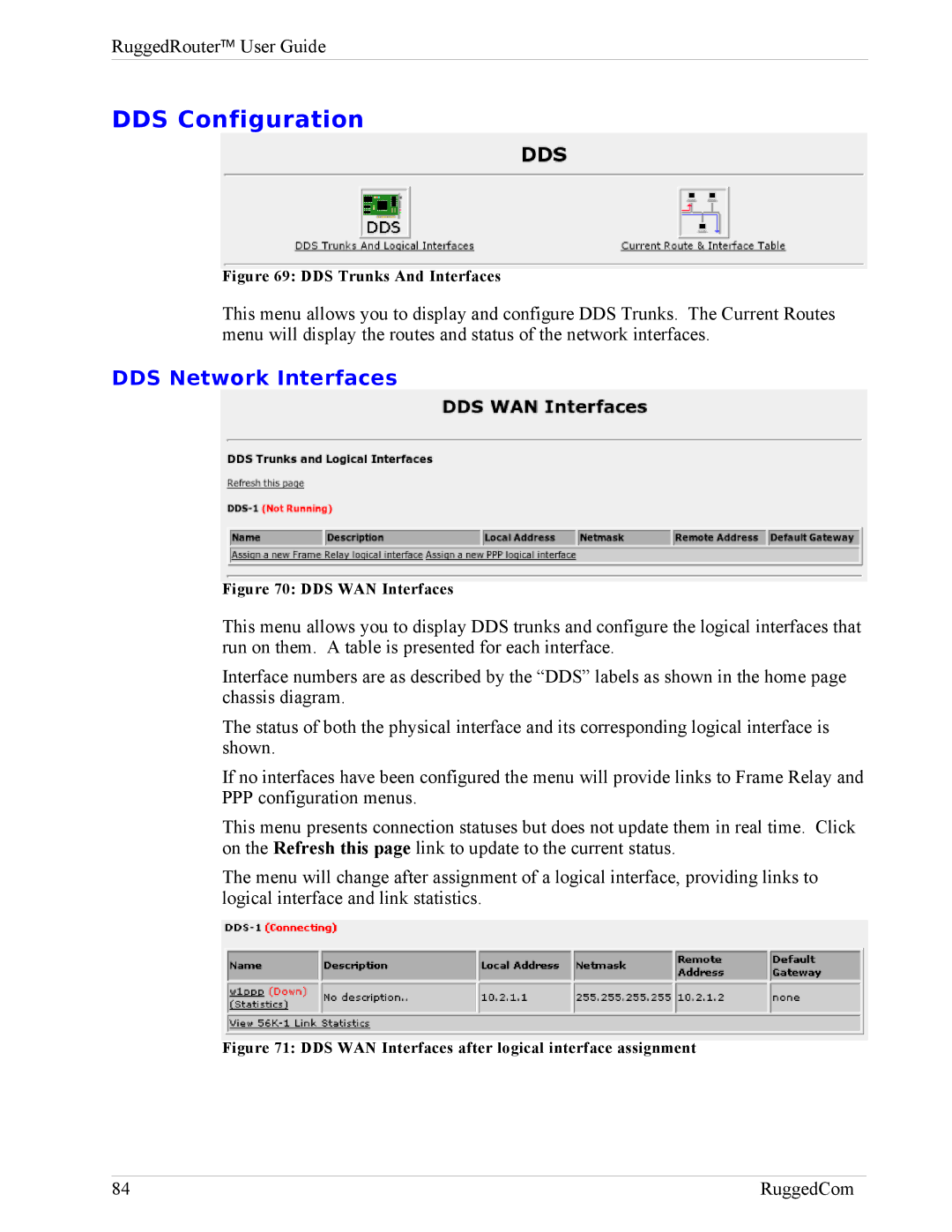 RuggedCom RX1000, RX1100 manual DDS Configuration, DDS Network Interfaces 