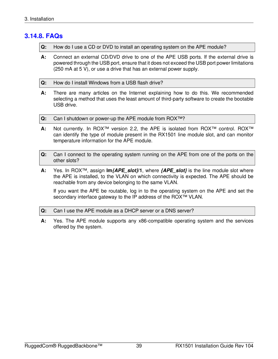 RuggedCom RX1501 manual FAQs 