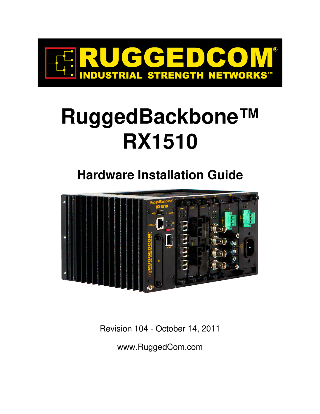 RuggedCom manual RuggedBackbone RX1510 