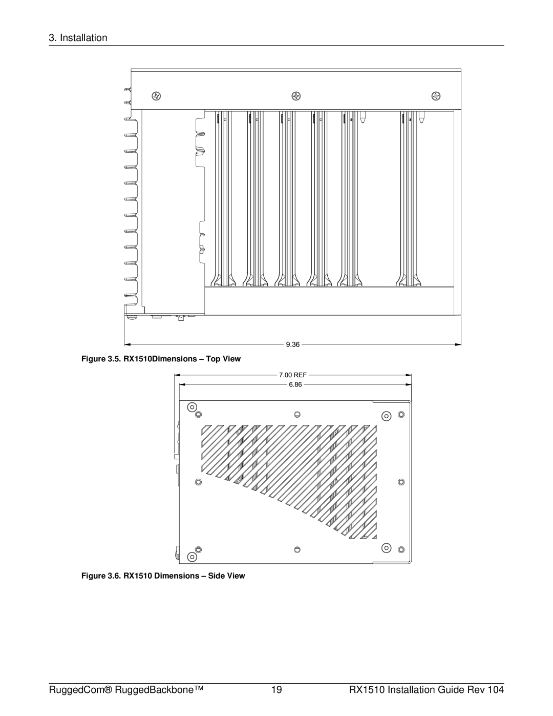 RuggedCom manual RX1510Dimensions Top View 