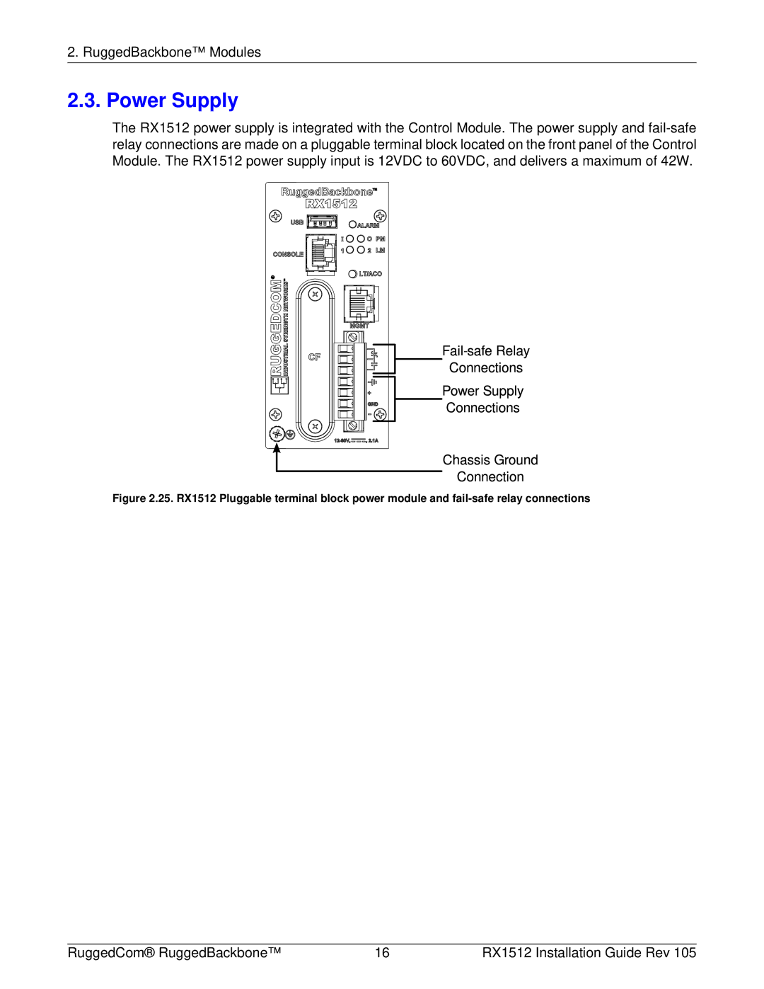 RuggedCom RX1512 manual Power Supply 