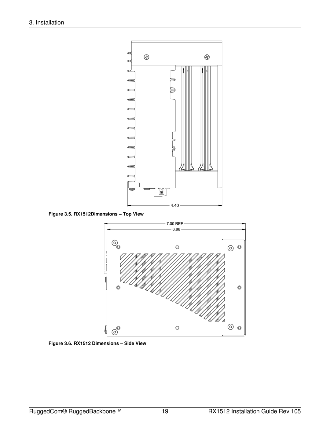 RuggedCom manual RX1512Dimensions Top View 