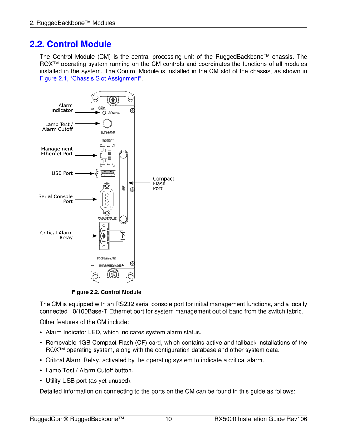 RuggedCom RX5000 manual Control Module 