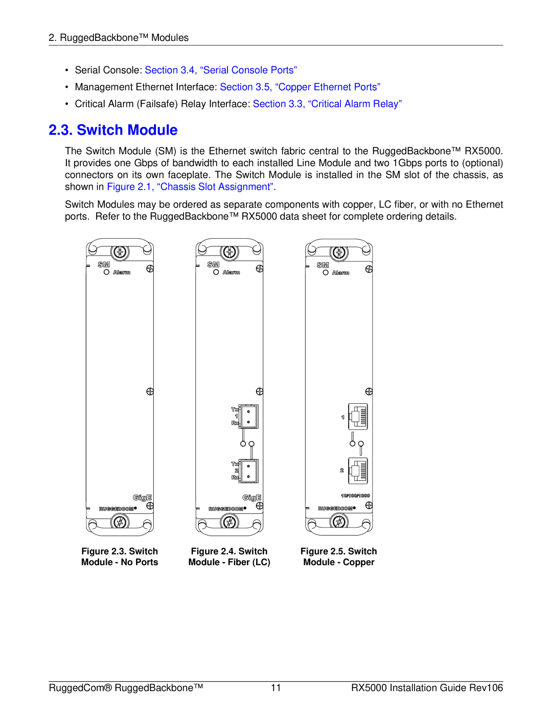 RuggedCom RX5000 manual Switch Module 