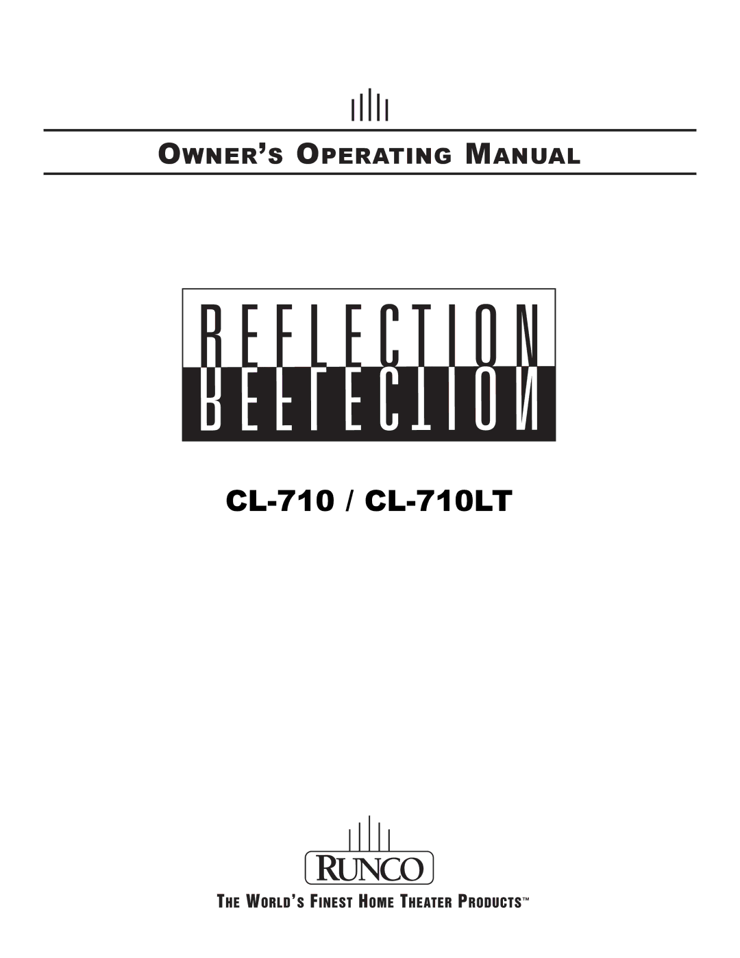 Runco Reflection manual CL-610 and CL-610LT 